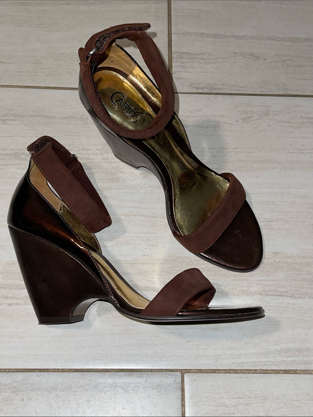 Carlos by Carlos Santana Brown Wedge Sandals